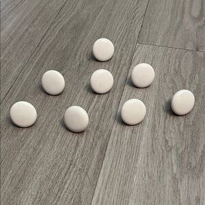 8 White Round Drawer Knobs